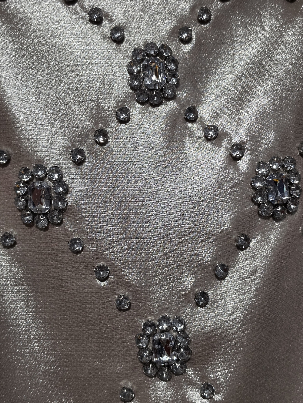 EXPRESS Skirt Womens Size 4 Silver Embellished Mini Glam Party Y2K NWT - Picture 4 of 7